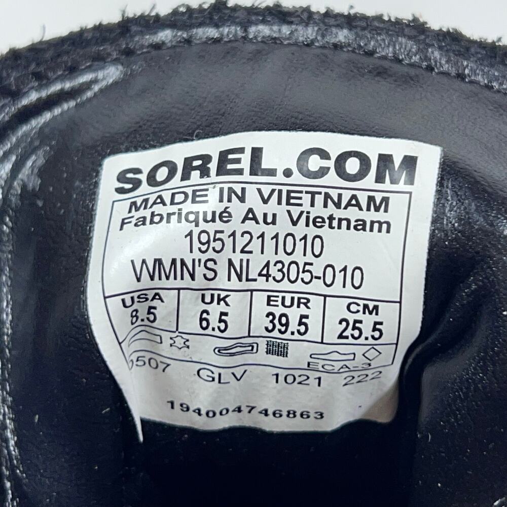 Sorel Brex Boot Lace Waterproof Boots Womens 8.5 Black White New - Picture 10 of 14